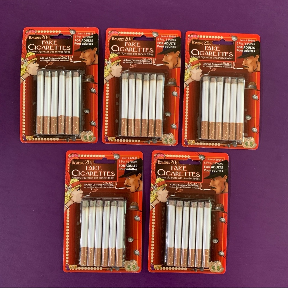 Lot of NEW Fake Faux Cigarettes Smokes Roaring 20s 1950s Halloween Costume NIP